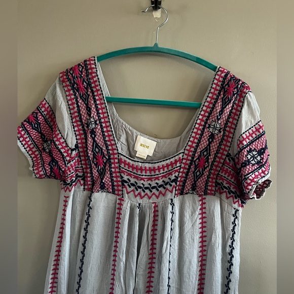 Maeve Pink and White Mini Dress - Picture 9 of 10